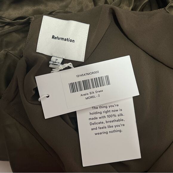 Reformation Morel Brown Anaiis Silk Dress High Neck Open Back Maxi Dress Size 2 - Picture 9 of 11
